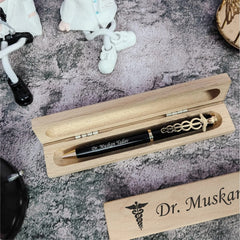 Premium Doctor Pen with Personalised Wooden Holder ✨
