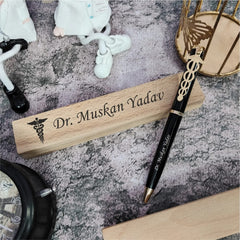 Premium Doctor Pen with Personalised Wooden Holder ✨
