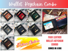 Faux Leather Wallet + Keychain