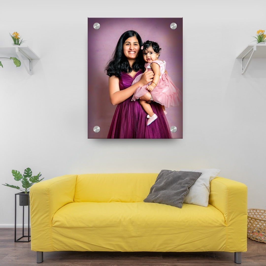 Customised Acrylic Wall Hanging Frame (with studs) 12x18 size