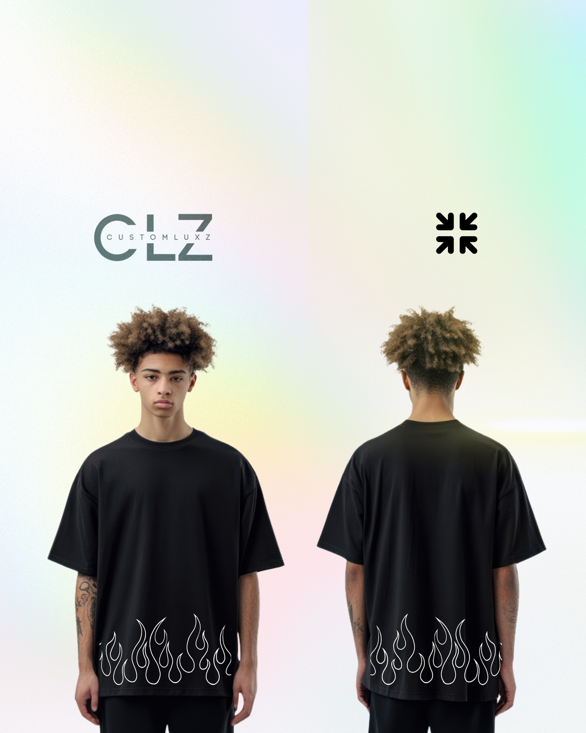 White Flame Oversized T-Shirt – Customluxz Edition